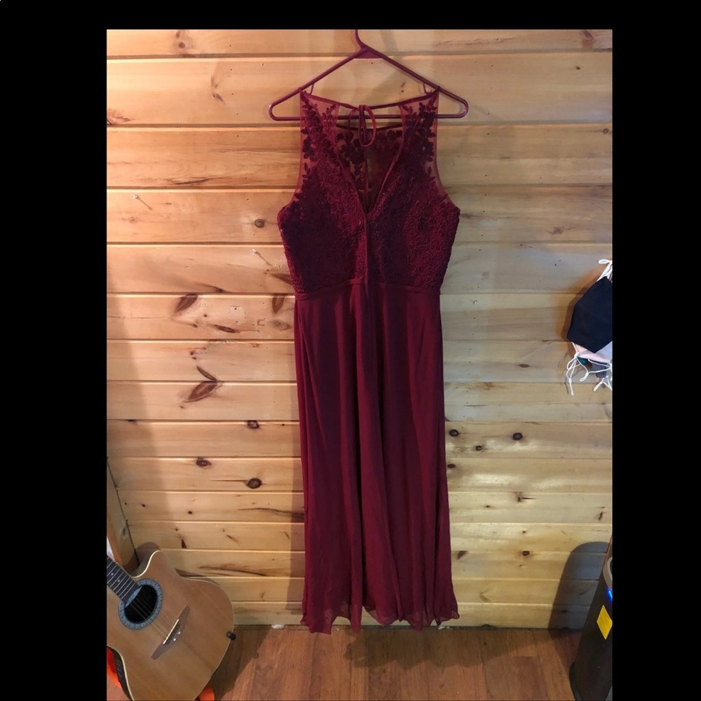Maroon bridesmaid dress